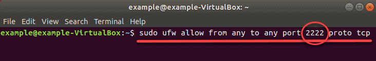 Как включить SSH в Ubuntu 18.04 разрешить трафик с любого порта на порт 2222